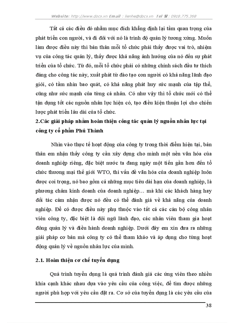image for page Hoàn thiện công tác quản lý nguồn nhân lực ở công ty cổ phần Phú Thành