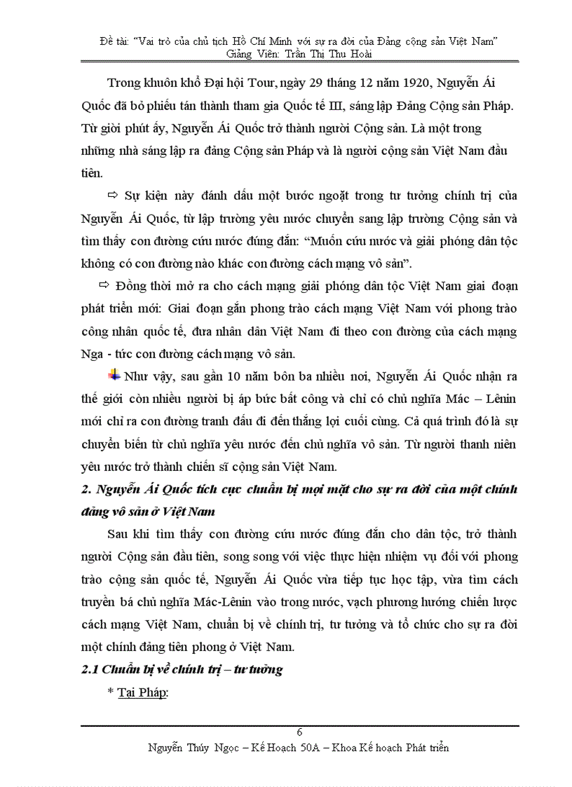 image for page Vai trò của chủ tịch Hồ Chí Minh với sự ra đời của Đảng cộng sản Việt Nam