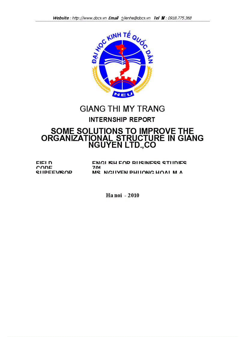 image for page Some solutions to improve the organizational structure in Giang Nguyen Ltd Co