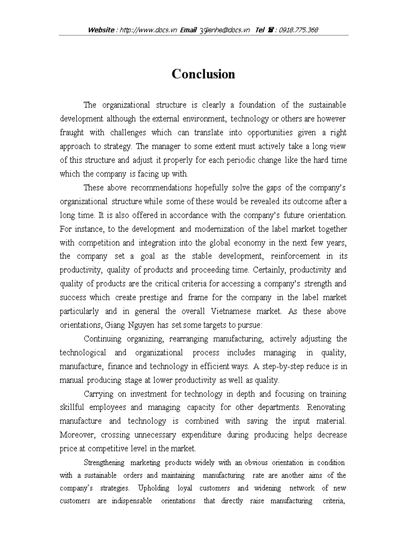 image for page Some solutions to improve the organizational structure in Giang Nguyen Ltd Co