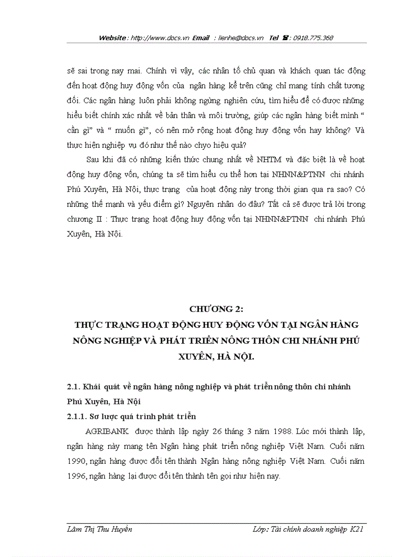 image for page Tăng cường hoạt động huy động vốn tại ngân hàng nông nghiệp và phát triển nông thôn chi nhánh Phú Xuyên Hà nội