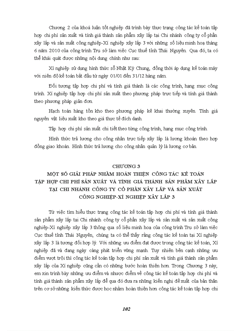 image for page Hoàn thiện công tác kế toán tập hợp chi phí sản xuất và tính giá thành sản phẩm xây lắp tại Chi nhánh công ty cổ phần xây lắp và sản xuất công nghiệp