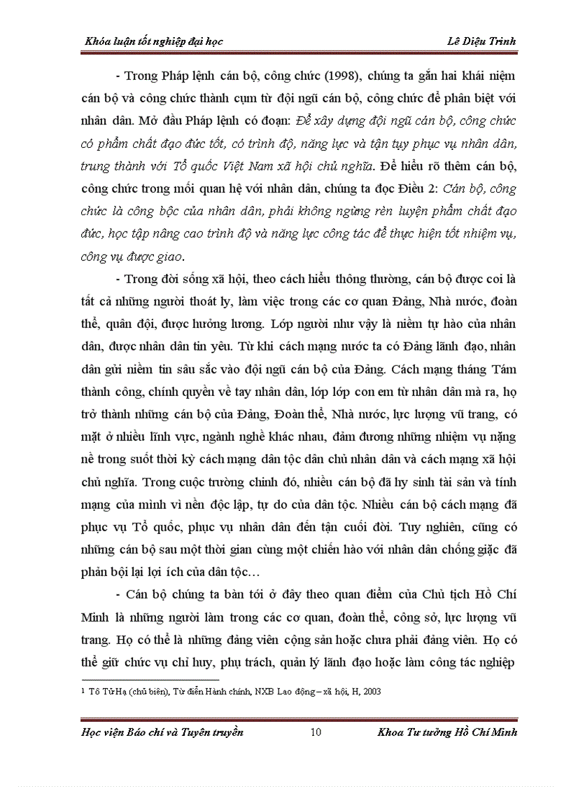 image for page Vận dụng tư tưởng Hồ Chí Minh về cán bộ và công tác công tác cán bộ vào xây dựng đội ngũ cán bộ ở quận Thanh Xuân trong giai đoạn hiện nay