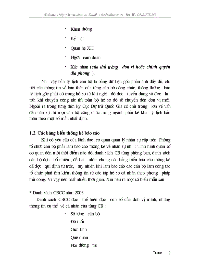 image for page Xây dựng chương trình quản lý nhân sự của chi cục Dự trữ Sóc Sơn dựa trên ngôn ngữ VISUAL BASIC