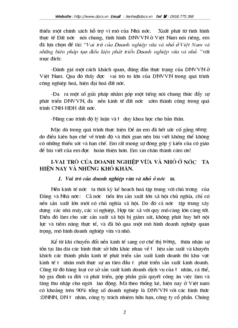 image for page Vai trò của Doanh nghiệp vừa và nhỏ ở Việt Nam và những biên pháp tạo điều kiện phát triển Doanh nghiệp vừa và nhỏ
