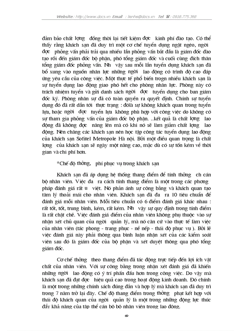 image for page Thực trạng quản trị nhân lực tại khách sạn Sofitel Metropol Hà Nội Kinh nghiệm giải pháp