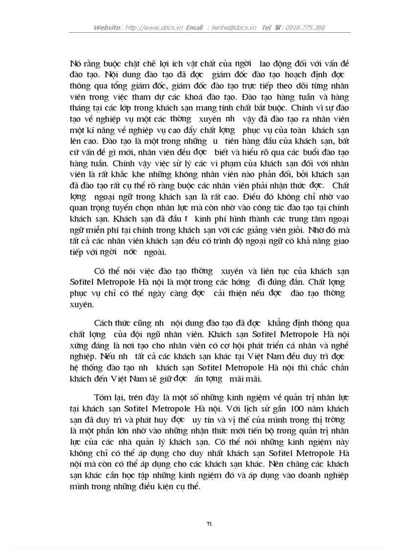 image for page Thực trạng quản trị nhân lực tại khách sạn Sofitel Metropol Hà Nội Kinh nghiệm giải pháp