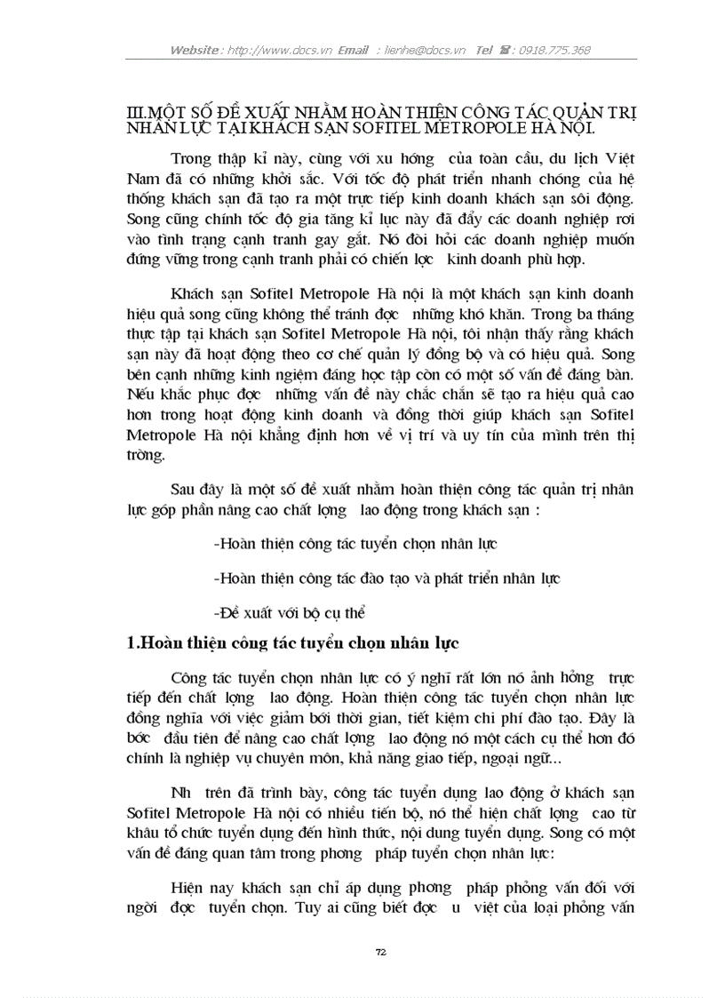 image for page Thực trạng quản trị nhân lực tại khách sạn Sofitel Metropol Hà Nội Kinh nghiệm giải pháp