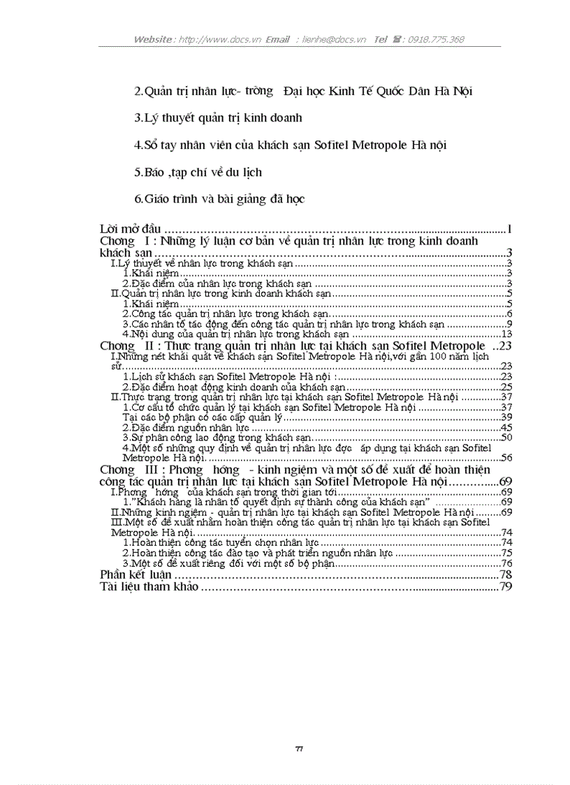 image for page Thực trạng quản trị nhân lực tại khách sạn Sofitel Metropol Hà Nội Kinh nghiệm giải pháp