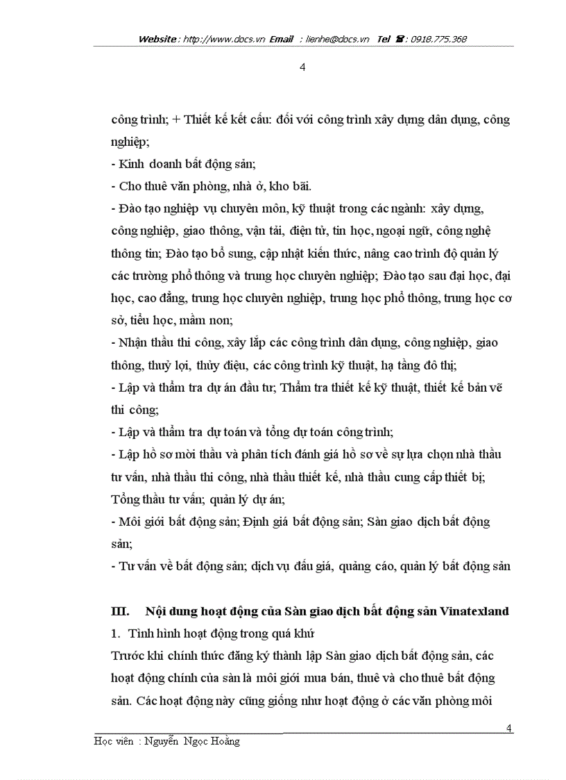 image for page Báo cáo thực tập quản lý điều hành sàn giao dịch bất động sản