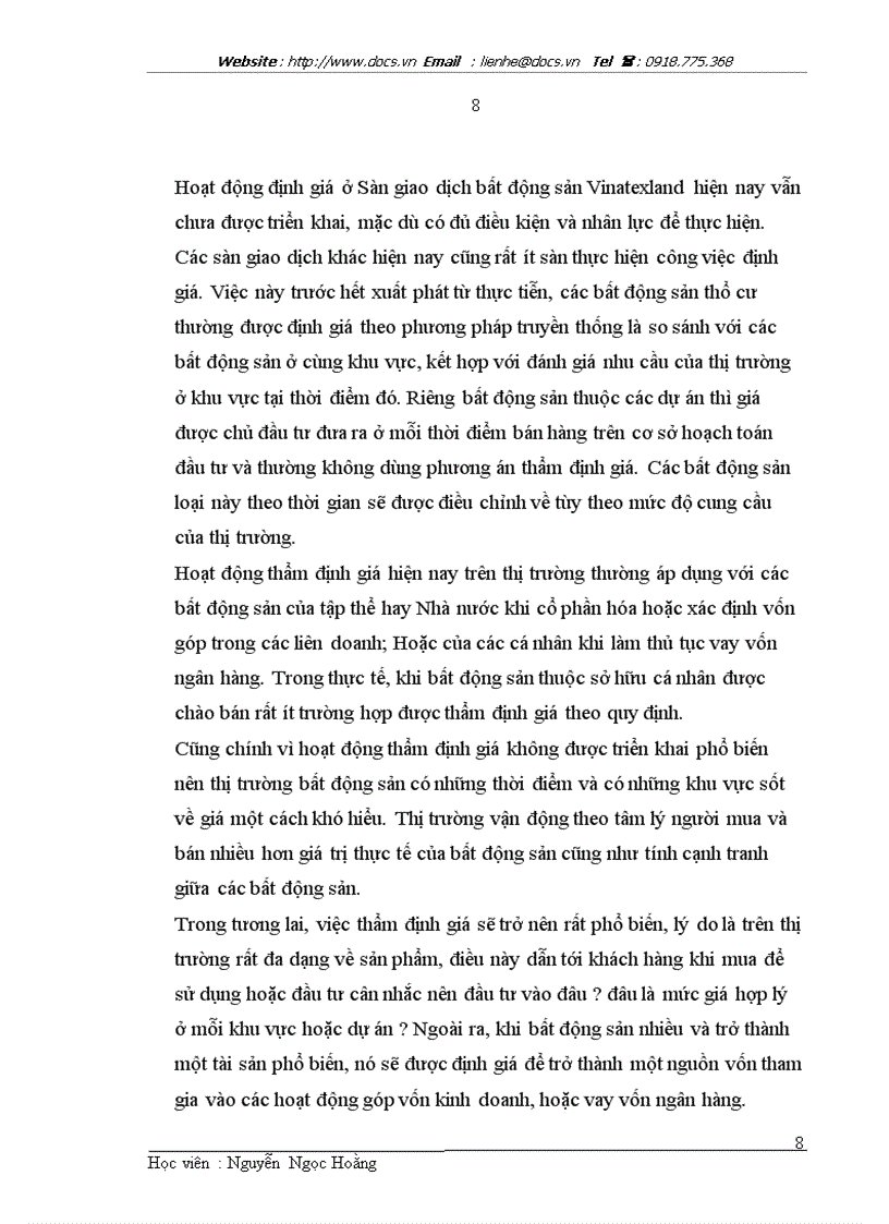 image for page Báo cáo thực tập quản lý điều hành sàn giao dịch bất động sản