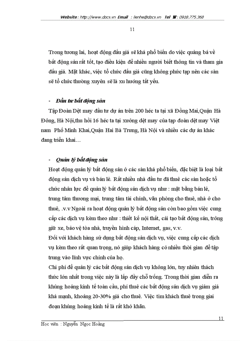 image for page Báo cáo thực tập quản lý điều hành sàn giao dịch bất động sản