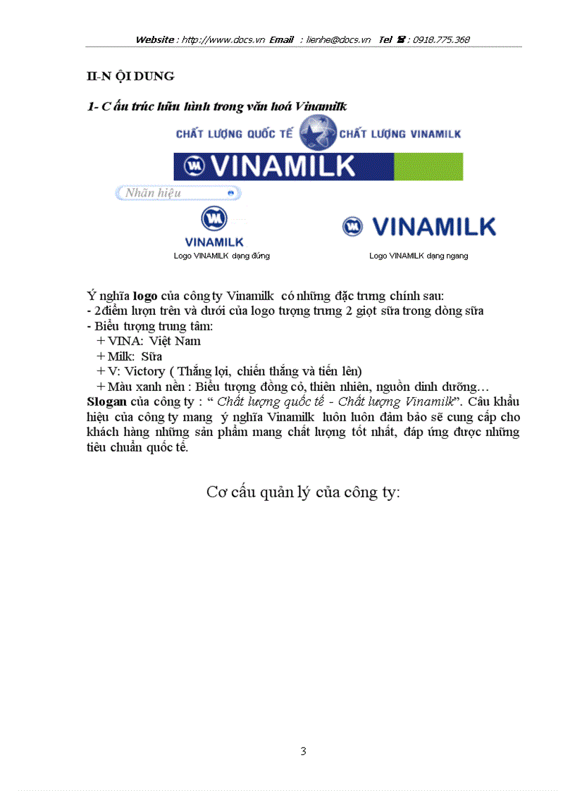 Văn hoá doanh nghiệp của C ty Sữa Vinamilk
