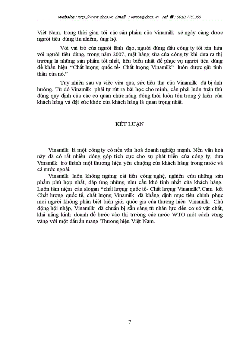 image for page Văn hoá doanh nghiệp của C ty Sữa Vinamilk