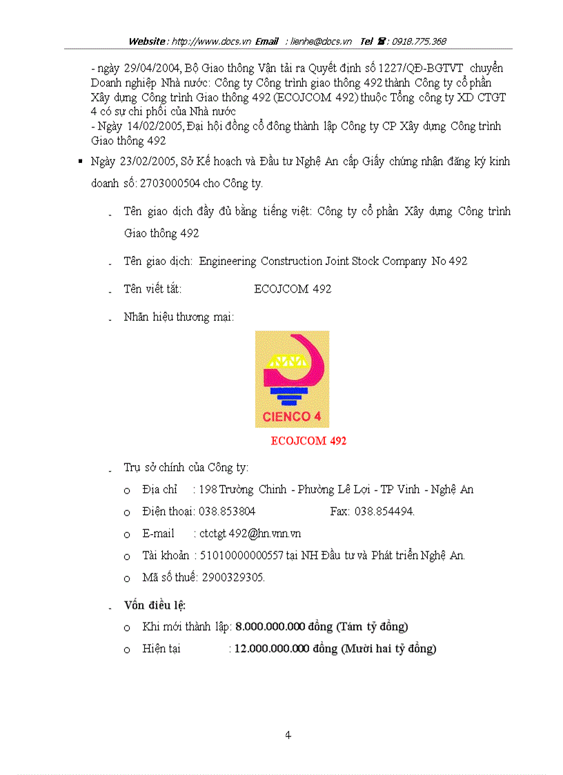 image for page Tóm tắt bản cáo bạch C ty CP Xây dựng công trình giao thông 492