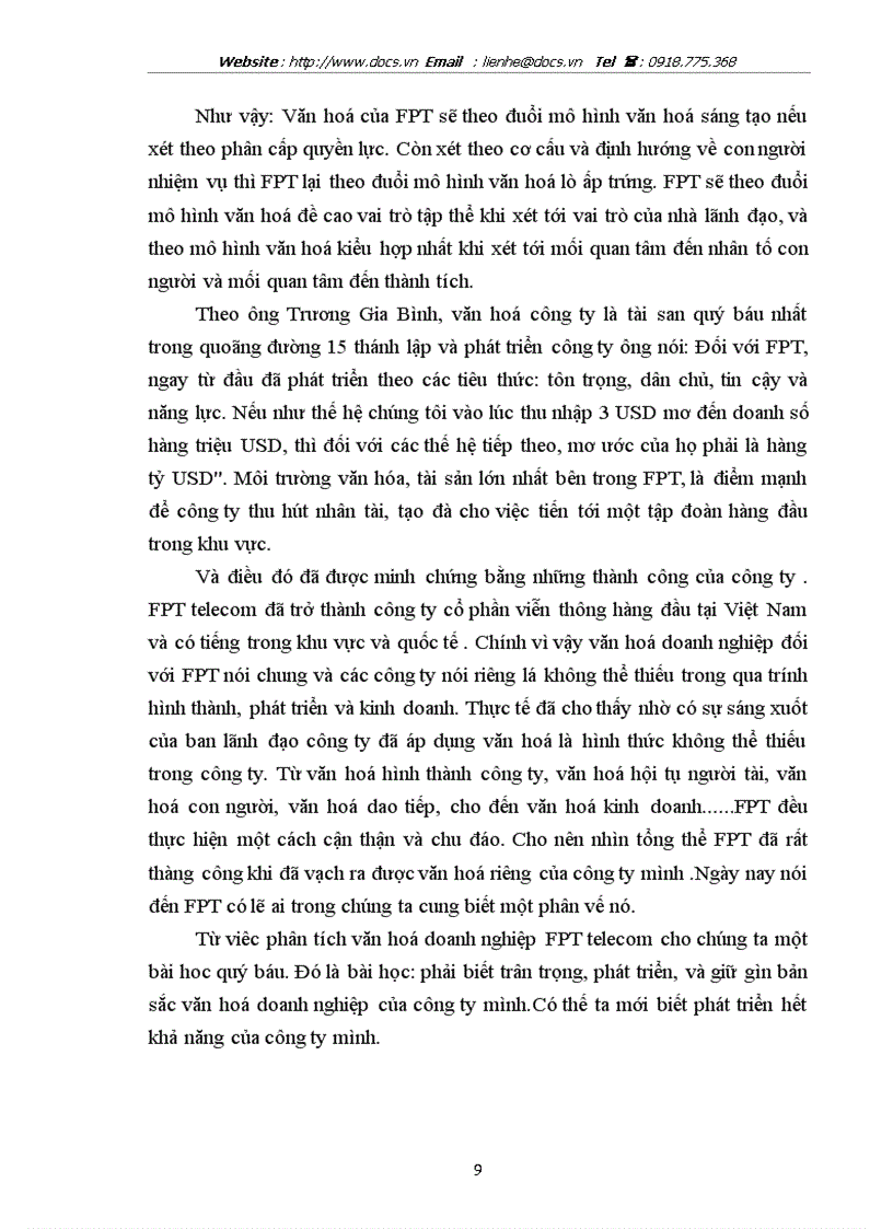 image for page Văn hoá doanh nghiệp FPT telecom lt văn hoá gt