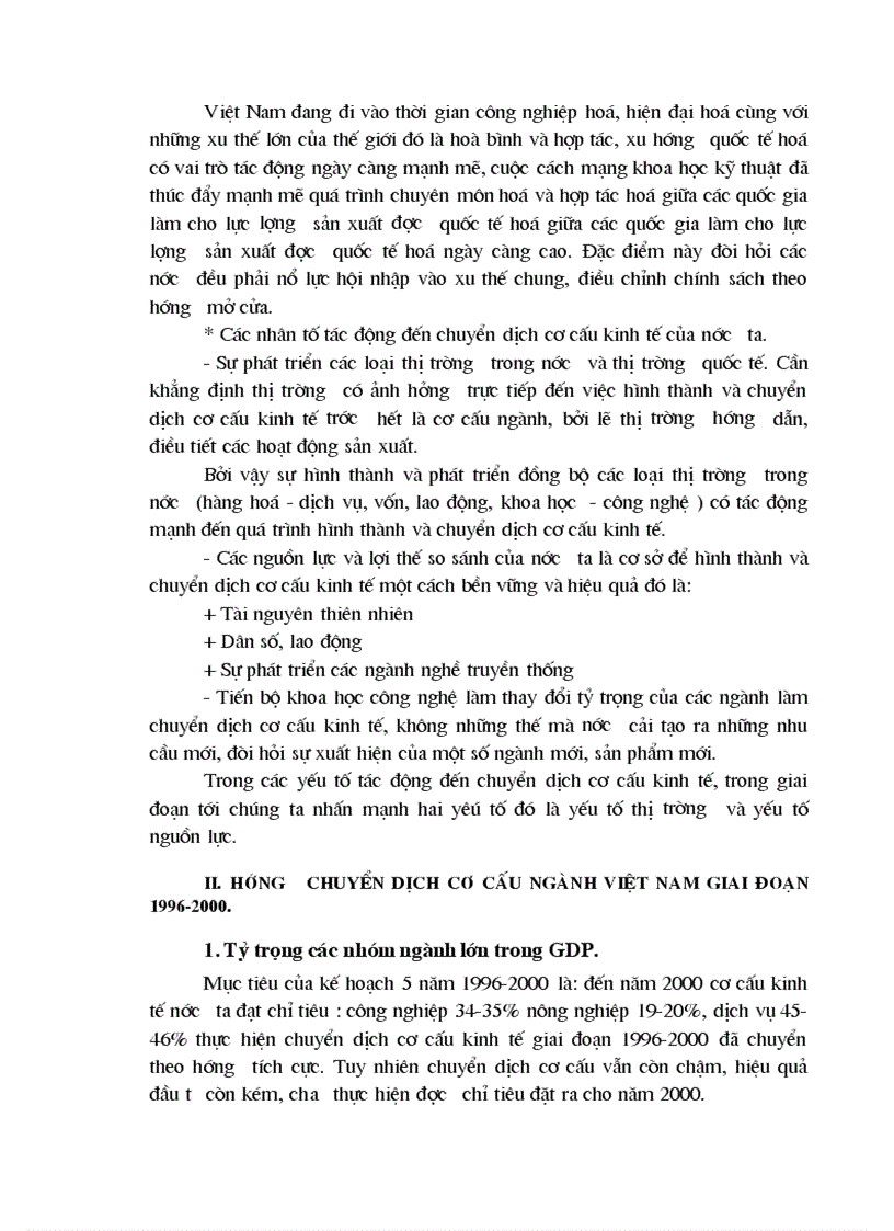 image for page Kế hoạch chuyển dịch cơ cấu ngành kinh tế giai đoạn 2001 2005 phương hướng giải pháp thực hiện
