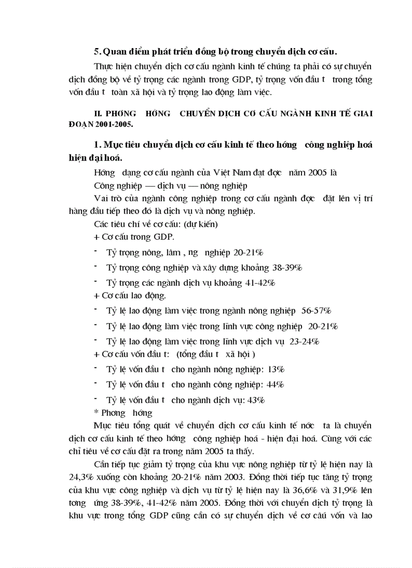 image for page Kế hoạch chuyển dịch cơ cấu ngành kinh tế giai đoạn 2001 2005 phương hướng giải pháp thực hiện