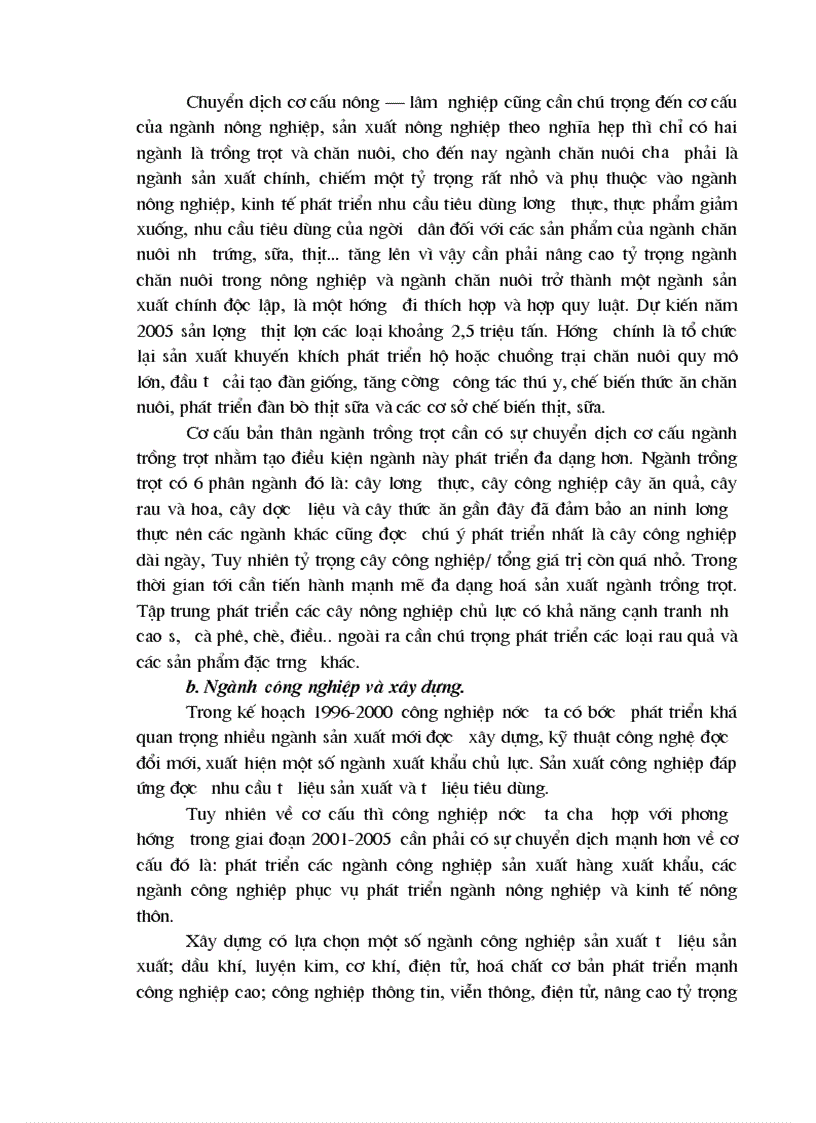 image for page Kế hoạch chuyển dịch cơ cấu ngành kinh tế giai đoạn 2001 2005 phương hướng giải pháp thực hiện