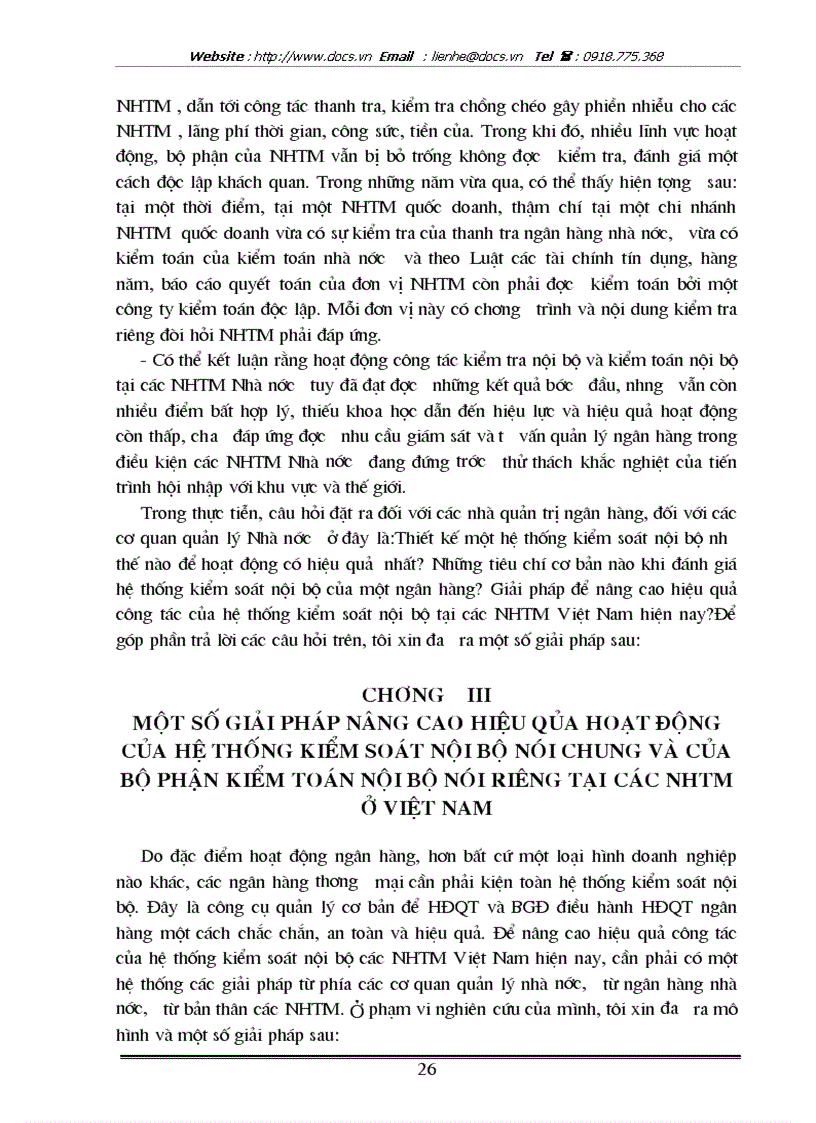image for page Xây dựng hệ thống kiểm soát nội bộ tại các Ngân hàng thuơng mại ở Việt Nam