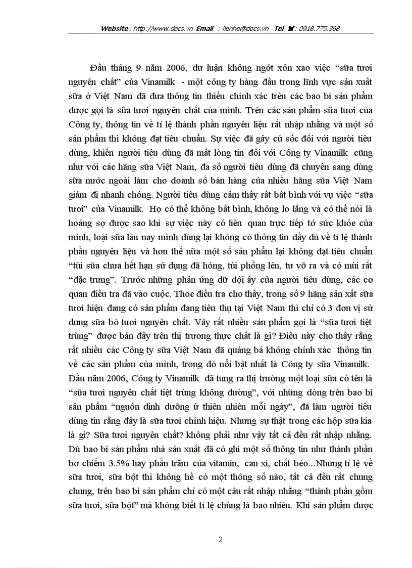 image for page Vấn đề đạo đức kinh doanh trong các sản phẩm của C ty Vinamilk lt VH gt