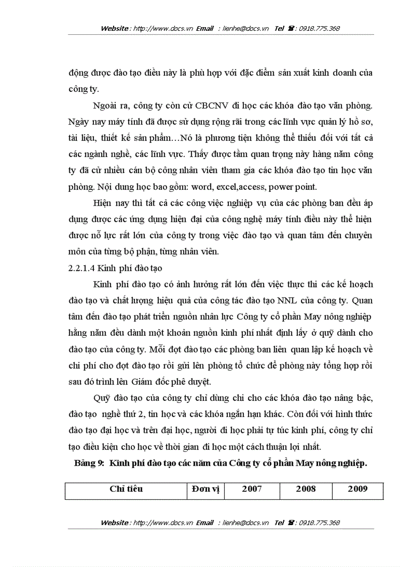image for page Thực trạng và giải pháp về đào tạo nguồn nhân lực tại Công ty cổ phần May nông nghiệp