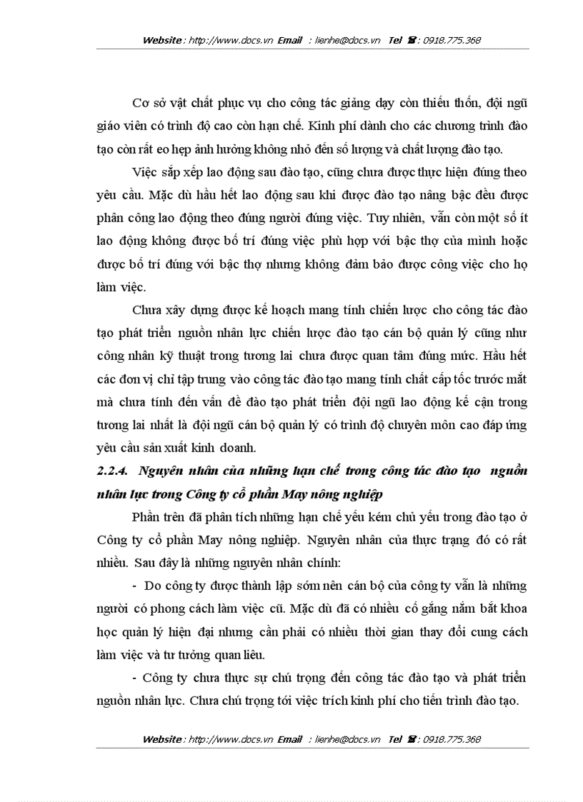 image for page Thực trạng và giải pháp về đào tạo nguồn nhân lực tại Công ty cổ phần May nông nghiệp