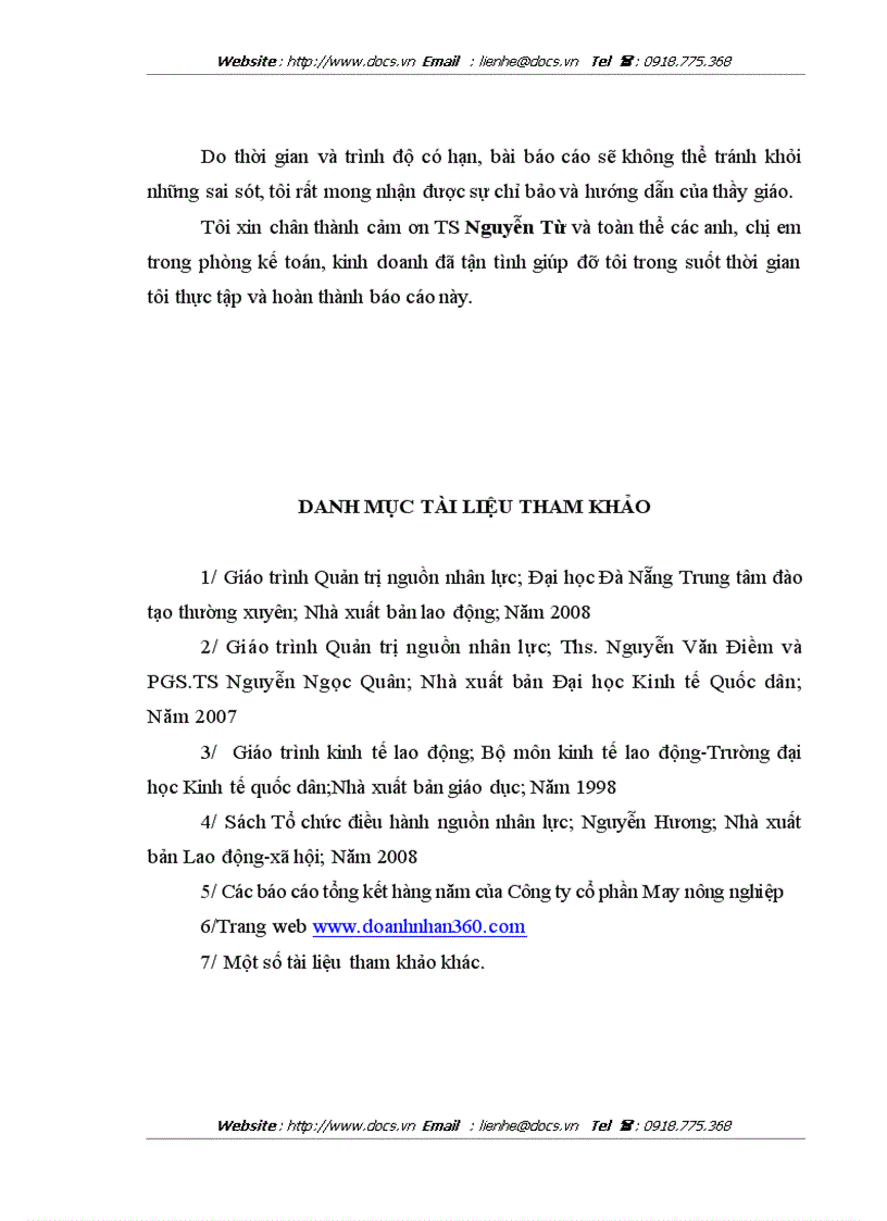 image for page Thực trạng và giải pháp về đào tạo nguồn nhân lực tại Công ty cổ phần May nông nghiệp