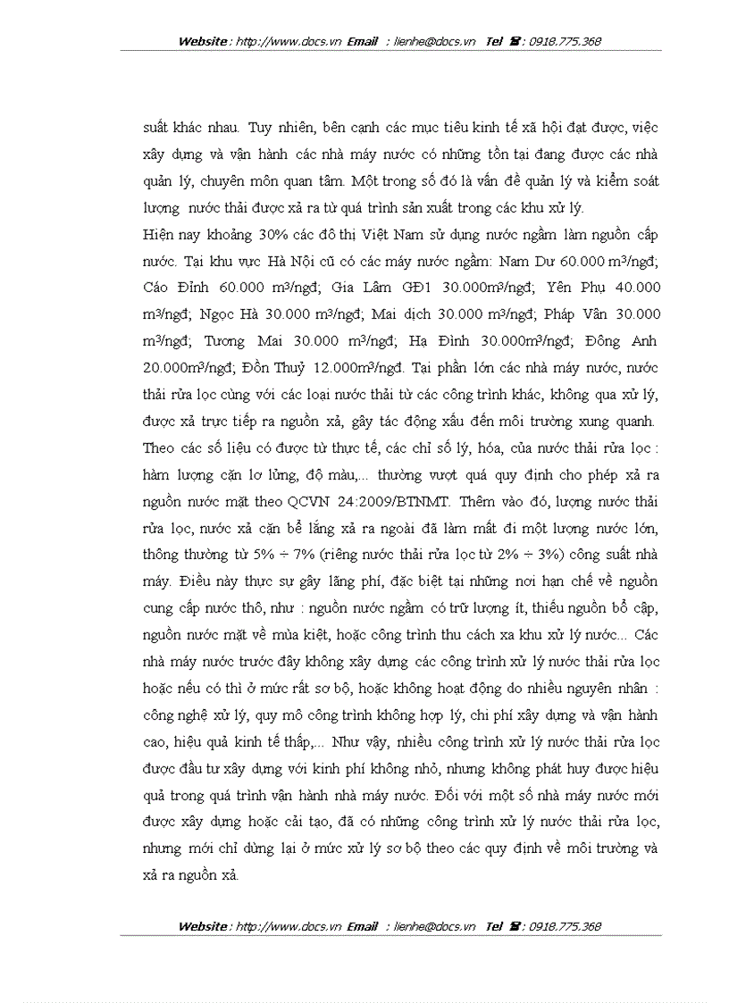 image for page Nghiên cứu xử lý và thu hồi nước thải rửa lọc cho các nhà máy xử lý nước ngầm