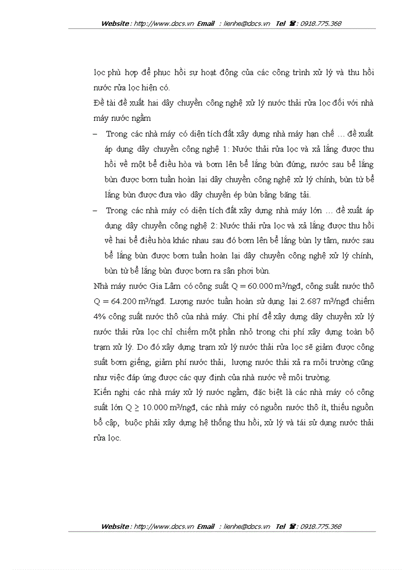 image for page Nghiên cứu xử lý và thu hồi nước thải rửa lọc cho các nhà máy xử lý nước ngầm
