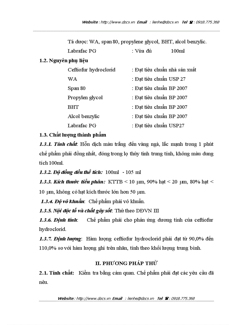 image for page Nghiên cứu bào chế thuốc tiêm hỗn dịch ceftiofur hydroclorid dùng trong thú y
