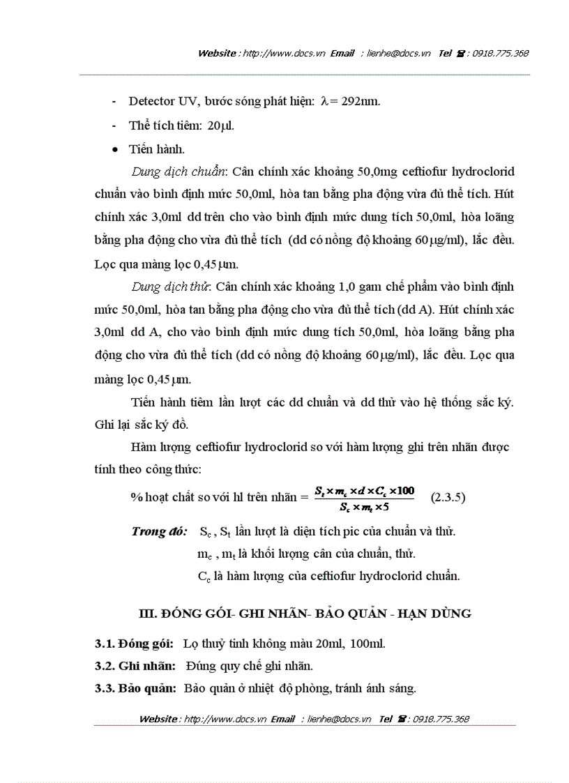 image for page Nghiên cứu bào chế thuốc tiêm hỗn dịch ceftiofur hydroclorid dùng trong thú y