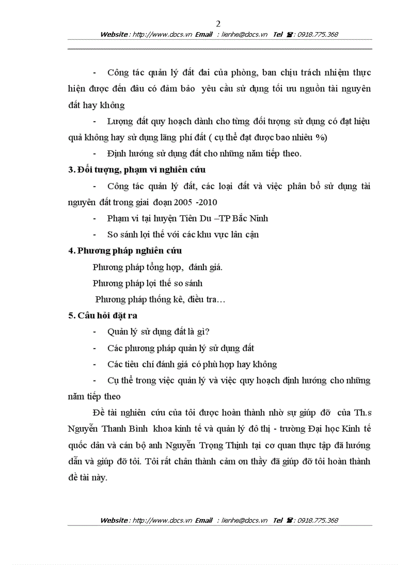 image for page Thực trạng kiến nghị trong công tác quản lýý và sử dụng đất tại huyện tiên du tỉnh bắc ninh giai đoạn 2005 2010