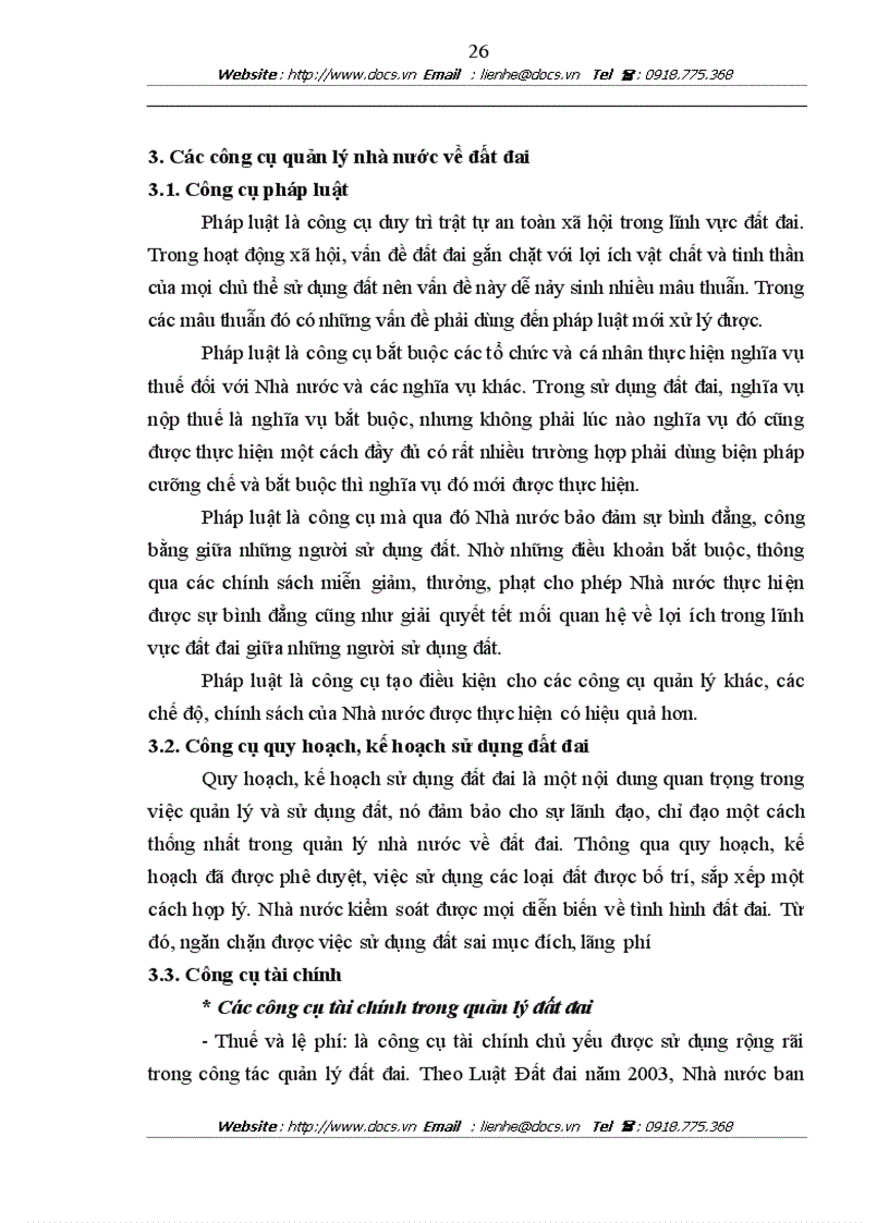 image for page Thực trạng kiến nghị trong công tác quản lýý và sử dụng đất tại huyện tiên du tỉnh bắc ninh giai đoạn 2005 2010