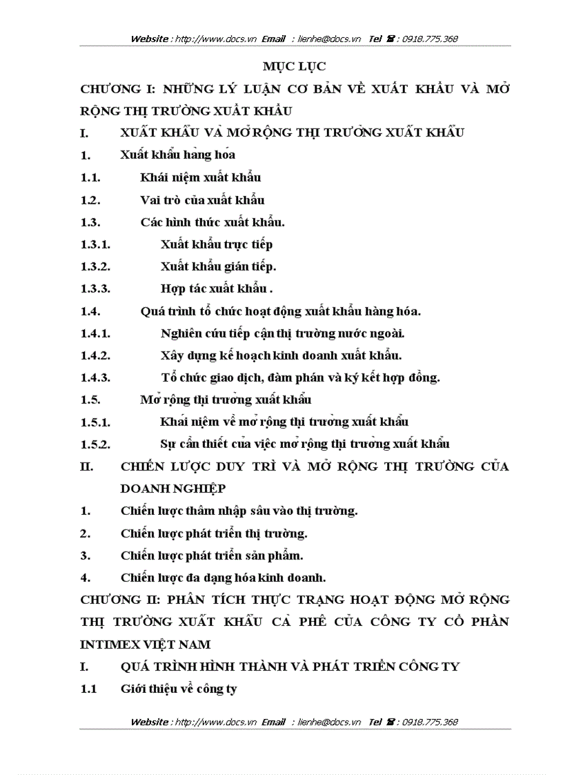 image for page Thư c tra ng va gia i pha p mơ rô ng thi trươ ng xuâ t khâ u ca phê cu a công ty cô phâ n Intimex Viê t Nam