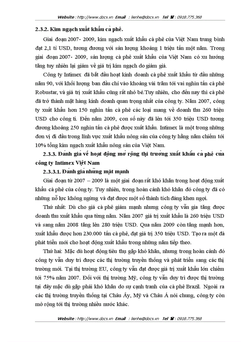 image for page Thư c tra ng va gia i pha p mơ rô ng thi trươ ng xuâ t khâ u ca phê cu a công ty cô phâ n Intimex Viê t Nam