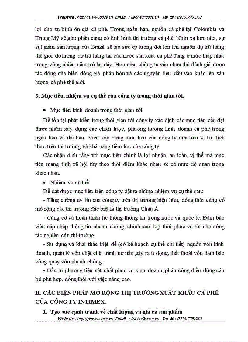 image for page Thư c tra ng va gia i pha p mơ rô ng thi trươ ng xuâ t khâ u ca phê cu a công ty cô phâ n Intimex Viê t Nam
