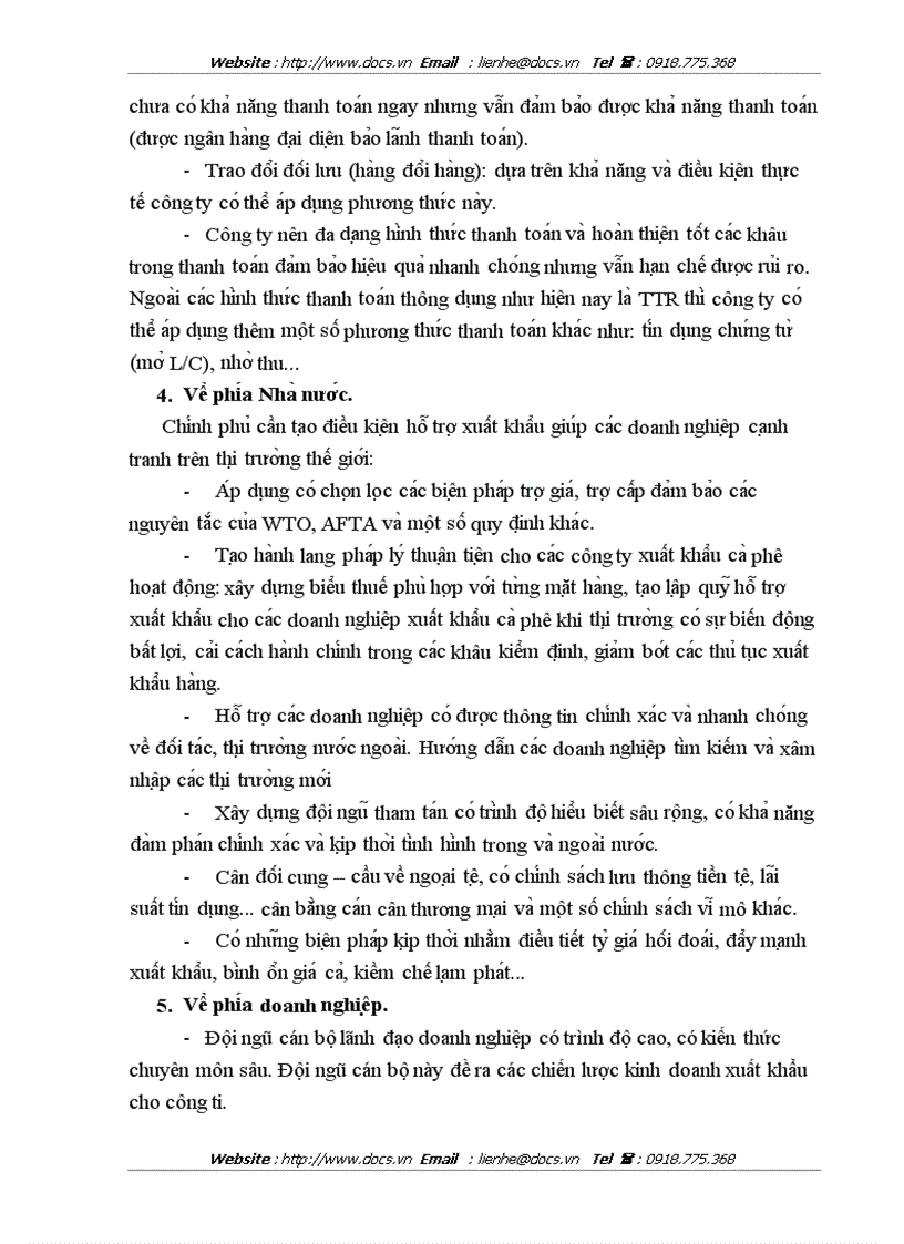 image for page Thư c tra ng va gia i pha p mơ rô ng thi trươ ng xuâ t khâ u ca phê cu a công ty cô phâ n Intimex Viê t Nam