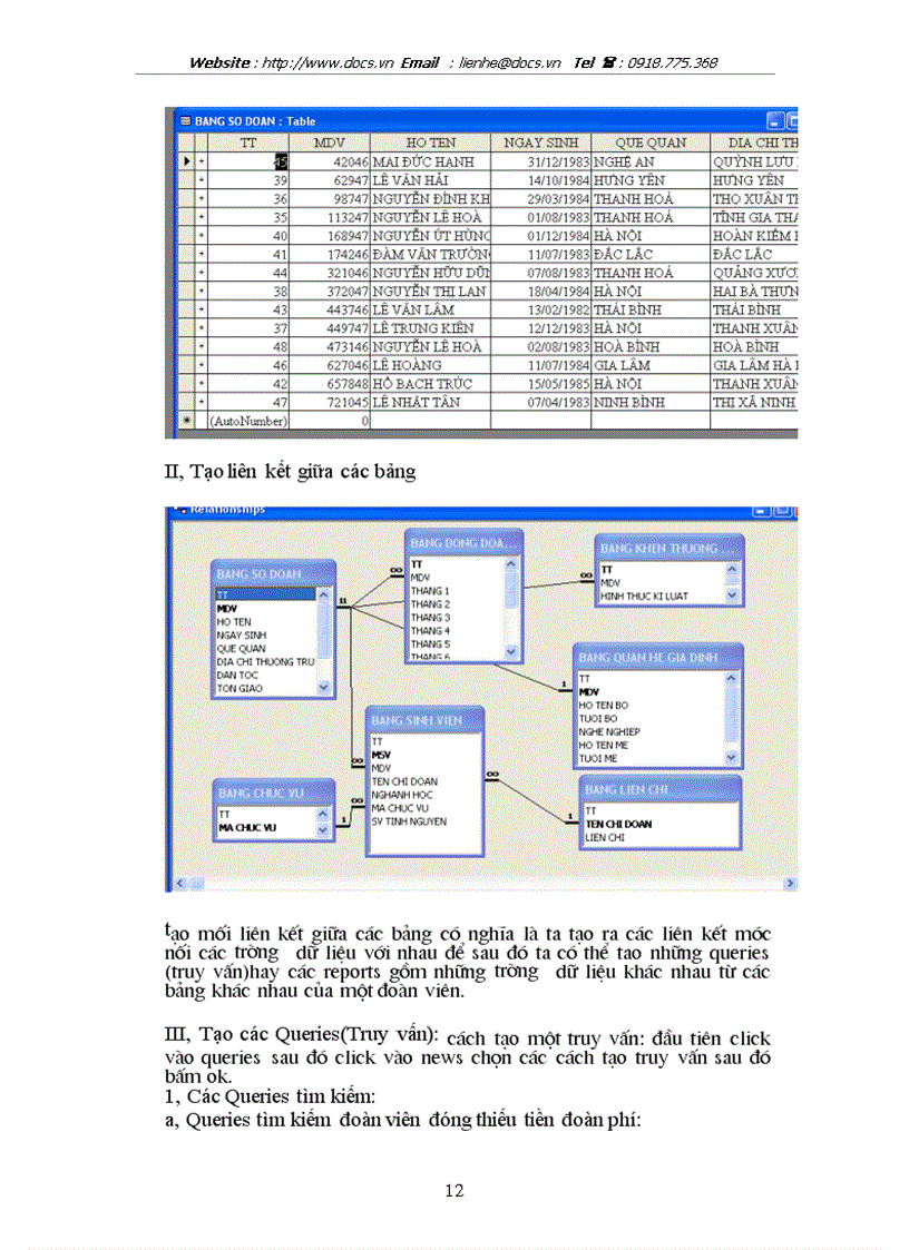 image for page Chương trình ứng dụng ngôn ngữ Microsoft Access vào QUẢN LÝ ĐOÀN VIÊN