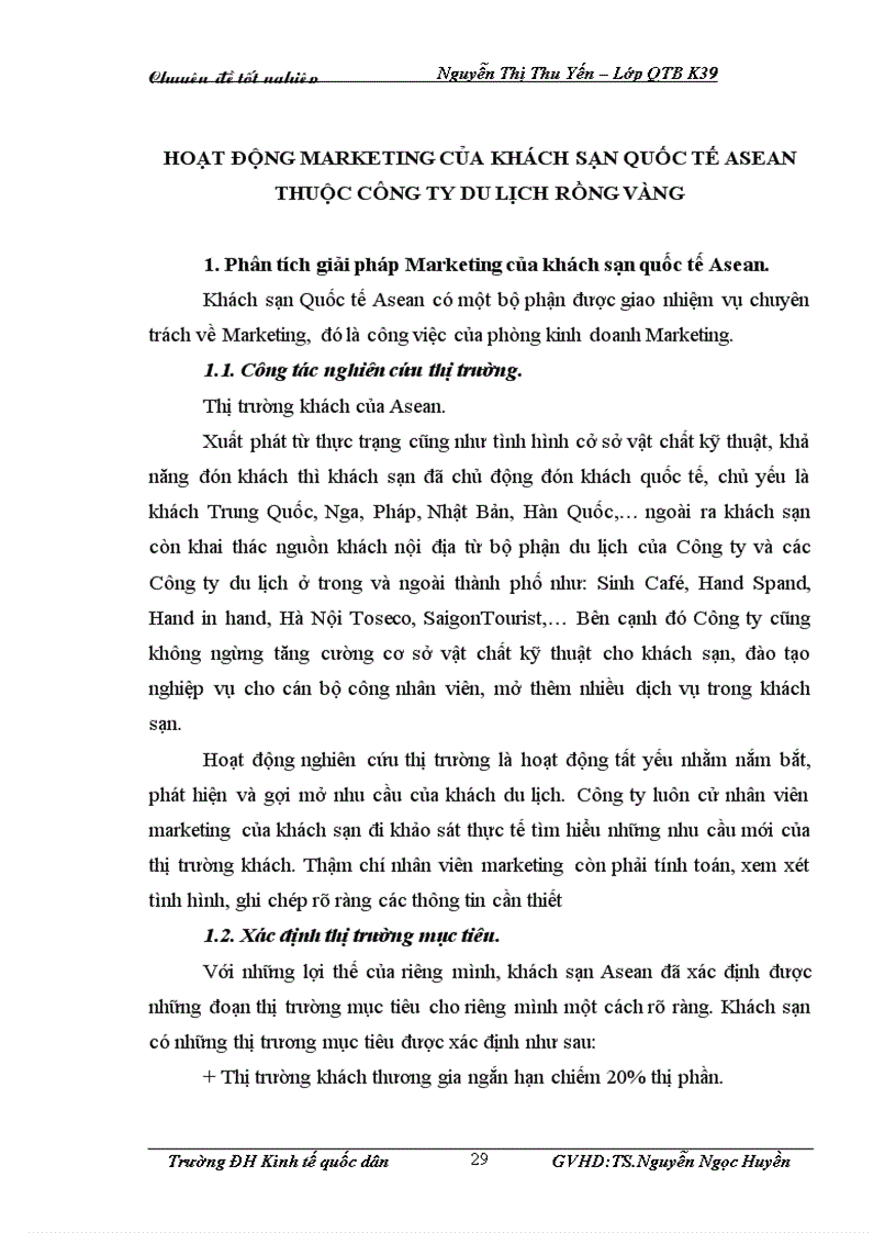 image for page Giải pháp Marketing nhằm thu hút khách du lịch quốc tế đến với khách sạn Asean của công ty TNHH Thương mại du lịch và dịch vụ Rồng Vàng