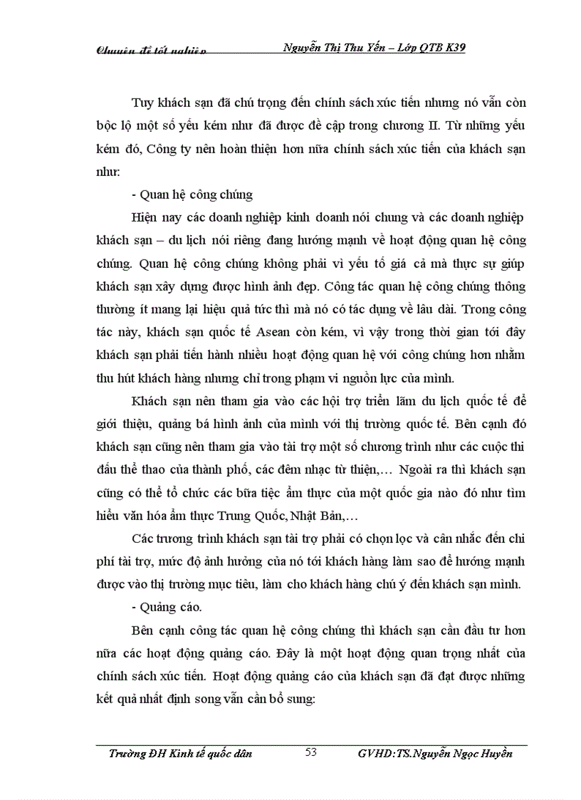 image for page Giải pháp Marketing nhằm thu hút khách du lịch quốc tế đến với khách sạn Asean của công ty TNHH Thương mại du lịch và dịch vụ Rồng Vàng