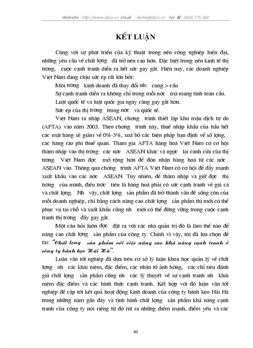 image for page Chất lượng sản phẩm với việc nâng cao khả năng cạnh tranh ở công ty bánh kẹo Hải Hà