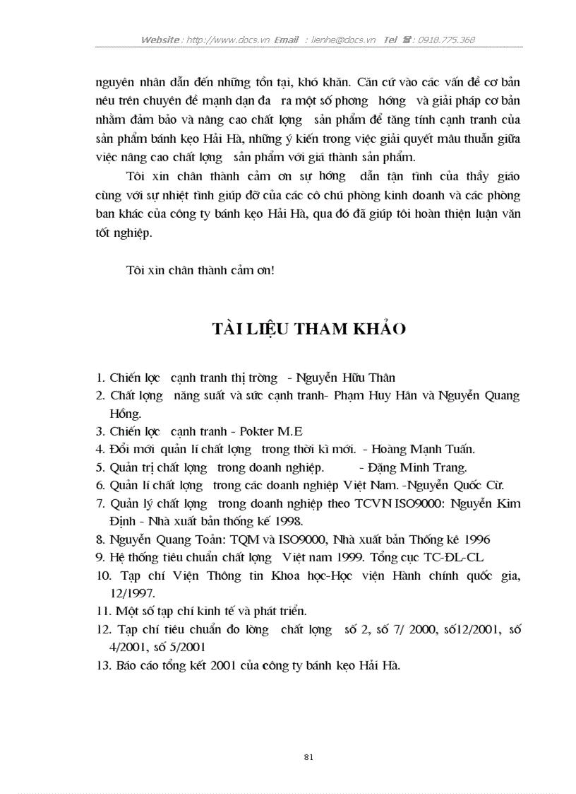 image for page Chất lượng sản phẩm với việc nâng cao khả năng cạnh tranh ở công ty bánh kẹo Hải Hà