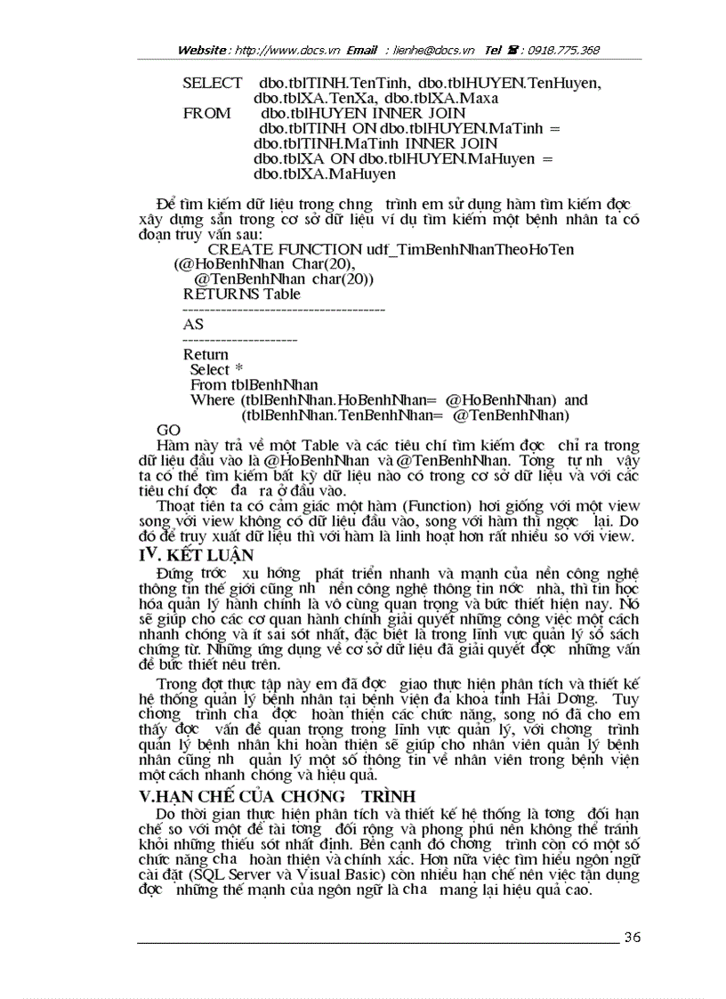 image for page Báo cáo P tích thiết kế hệ thống thông tin quản lý bệnh nhân tại Bệnh viện Đa khoa tỉnh Hải Dương