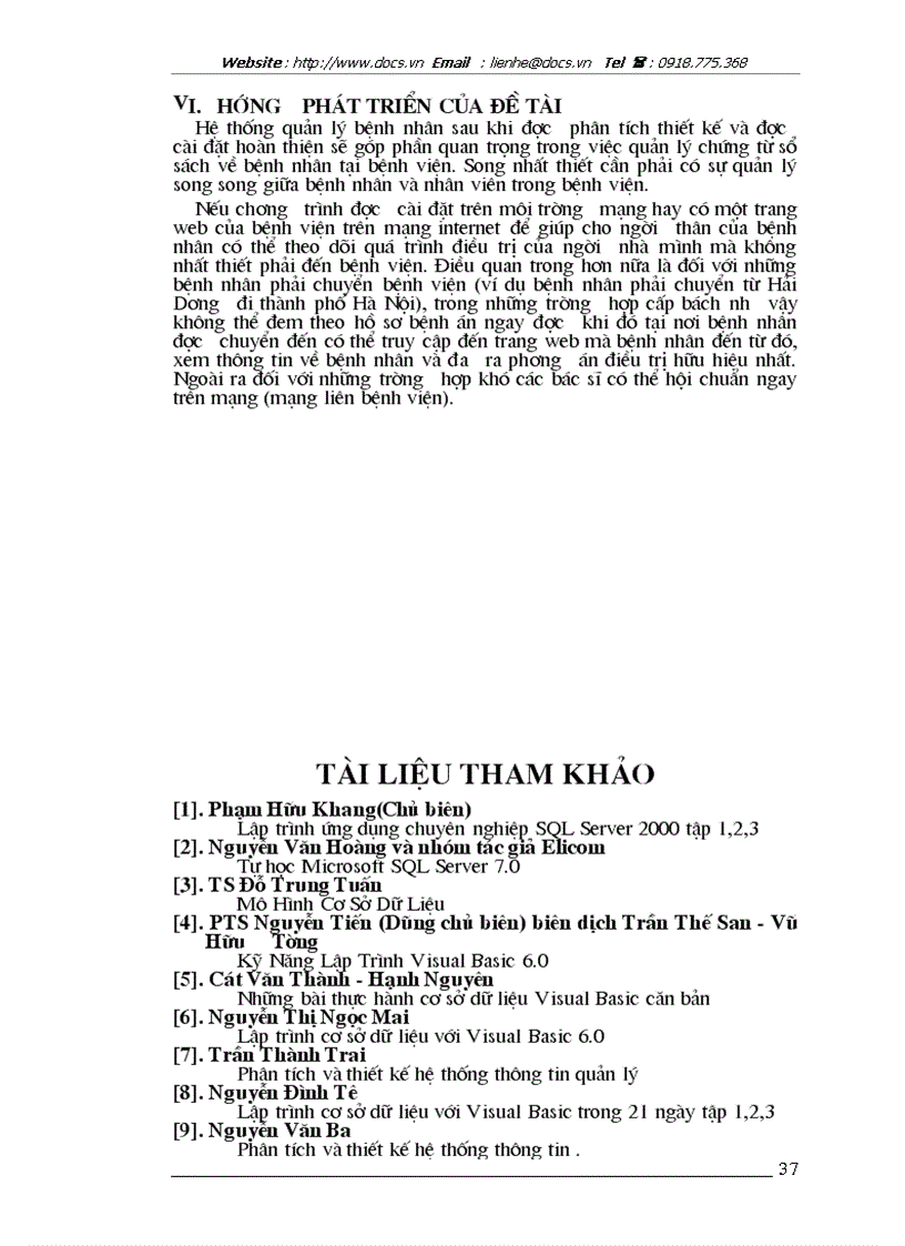 image for page Báo cáo P tích thiết kế hệ thống thông tin quản lý bệnh nhân tại Bệnh viện Đa khoa tỉnh Hải Dương