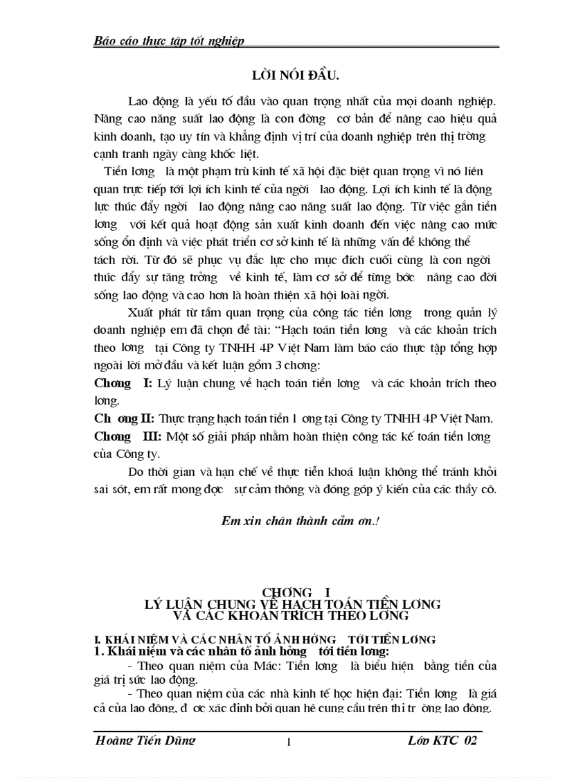 image for page Hạch toán tiền lương và các khoản trích theo lương tại Công ty TNHH 4P Việt Nam