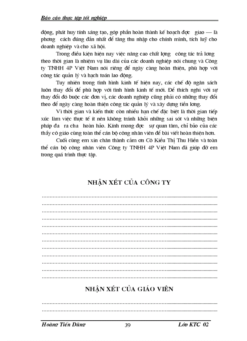 image for page Hạch toán tiền lương và các khoản trích theo lương tại Công ty TNHH 4P Việt Nam