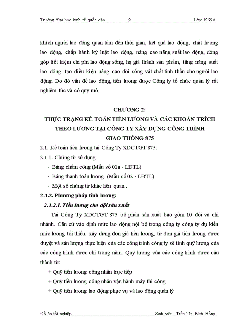 image for page Hoàn thiện hạch toán tiền lương và các khoản trích theo lương tại Công Ty XDCTGT 875