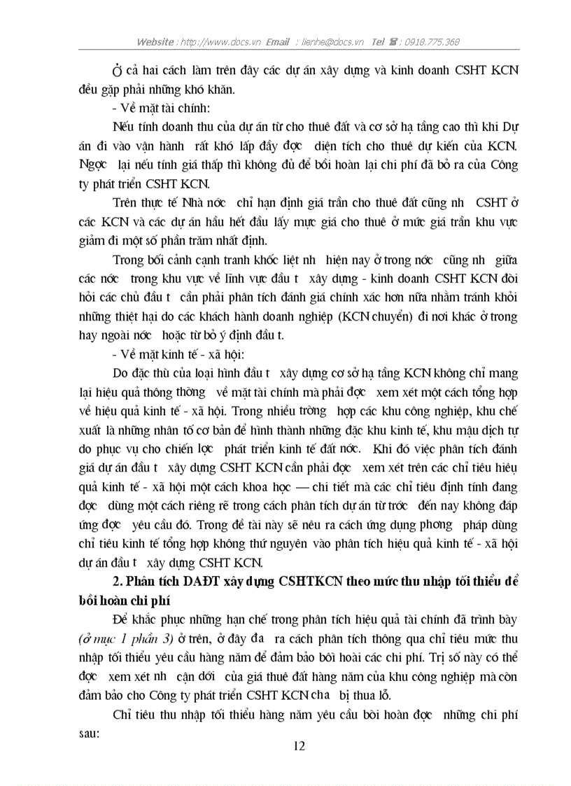 image for page Hoàn thiện phương pháp phân tích hiệu quả các dự án đầu tư xây dựng cơ sở hạ tầng kỹ thuật khu công nghiệp tập trung