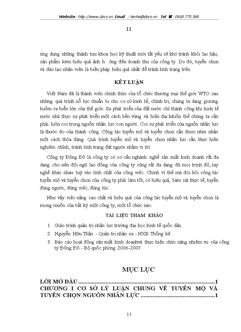 image for page Thực trạng quá trình tuyển mộ và tuyển chọn nguồn nhân lực tại công ty đông đô bộ quốc phòng